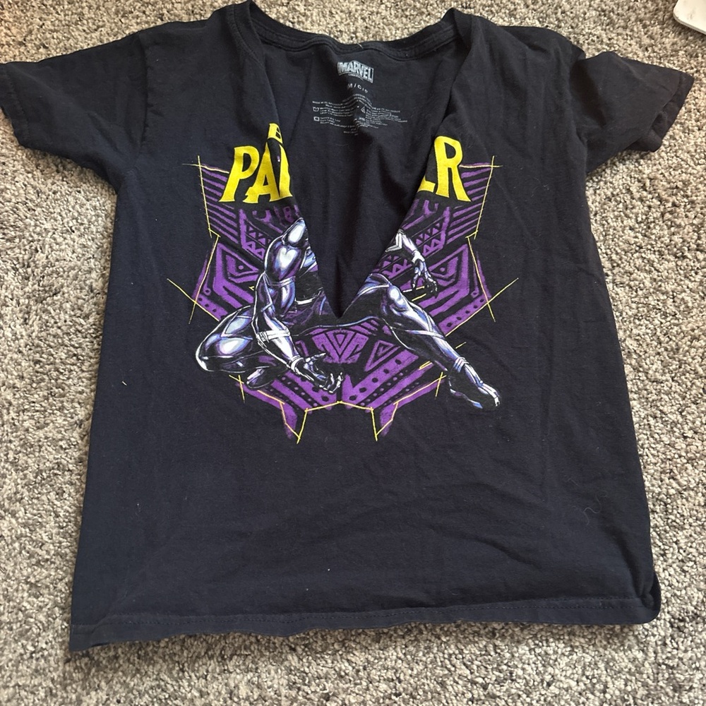 Marvel Black Panther T-Shirt - Black & Purple